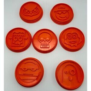 SET OF 7 Pampered Chef #1598 Stackable Halloween Cookie Cutters/Molds - Retired